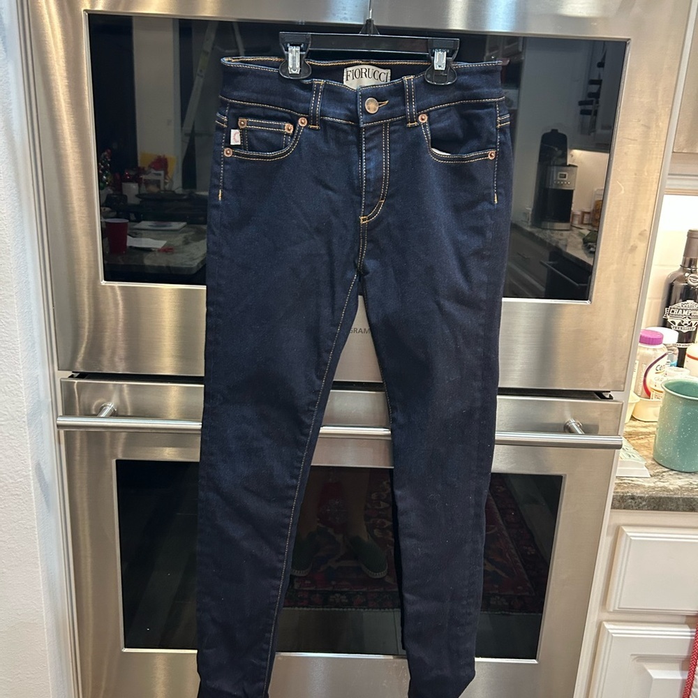 Fiorucci Women's dark Blue Skinny Jeans size 27 made in Italy GUC